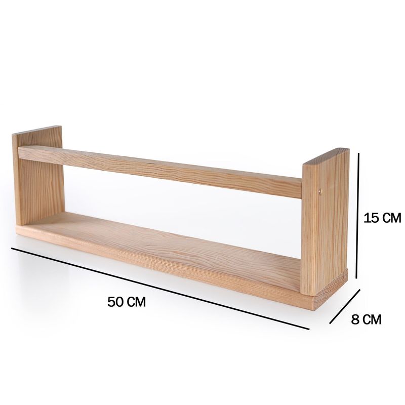 Casa si Gradina - Mobilier - Biblioteci si rafturi - Rafturi - Raft perete Hanah Home, 100% lemn masiv de pin, 50 x 8 x 15 cm, stejar, set 2 piese, 160RSW1116 - Infinity.ro