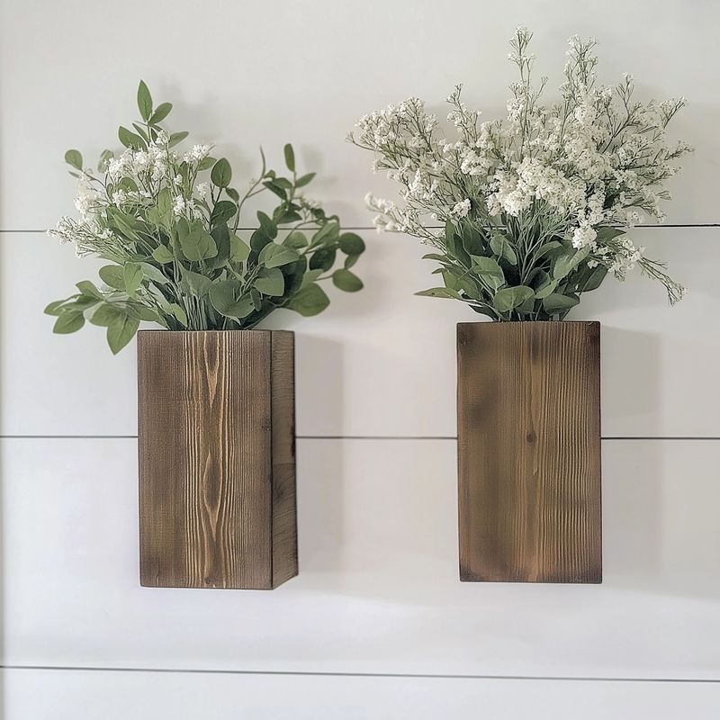 Casa si Gradina - Mobilier - Biblioteci si rafturi - Rafturi - Raft decorativ lemn Hanah Home, lemn masiv, 16 x 6 x 8 cm, lemn, set 2 piese, 792EVL2933 - Infinity.ro