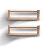 Casa si Gradina - Mobilier - Biblioteci si rafturi - Rafturi - Raft perete Hanah Home, 100% lemn masiv de pin, 50 x 8 x 15 cm, stejar, set 2 piese, 160RSW1114 - Infinity.ro