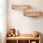 Casa si Gradina - Mobilier - Biblioteci si rafturi - Rafturi - Raft perete Hanah Home, 100% lemn masiv de pin, 50 x 8 x 15 cm, stejar, set 2 piese, 160RSW1114 - Infinity.ro