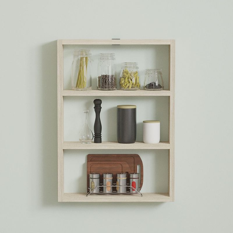 Casa si Gradina - Mobilier - Biblioteci si rafturi - Rafturi - Raft perete Hanah Home, PAL melaminat, 43.2 x 9 x 60 cm, travertine, 835PUQ5318 - Infinity.ro