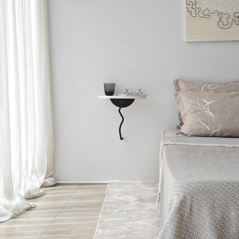 Casa si Gradina - Mobilier - Biblioteci si rafturi - Rafturi - Raft perete Hanah Home, 100% lemn masiv de pin, 35 x 35 cm, negru/alb, 552NOS2449 - Infinity.ro