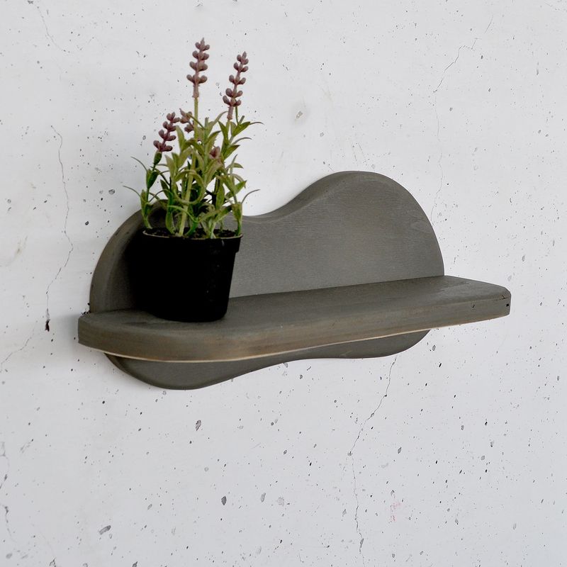 Casa si Gradina - Mobilier - Biblioteci si rafturi - Rafturi - Raft decorativ lemn Hanah Home, placaj, 34 x 10 x 15 cm, gri, 792EVL2956 - Infinity.ro