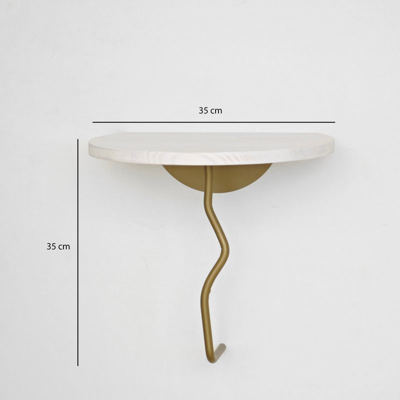 Casa si Gradina - Mobilier - Biblioteci si rafturi - Rafturi - Raft perete Hanah Home, 100% lemn masiv de pin, 35 x 35 cm, auriu/alb, 552NOS2448 - Infinity.ro