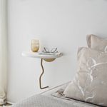 Casa si Gradina - Mobilier - Biblioteci si rafturi - Rafturi - Raft perete Hanah Home, 100% lemn masiv de pin, 35 x 35 cm, auriu/alb, 552NOS2448 - Infinity.ro