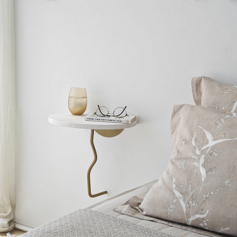 Casa si Gradina - Mobilier - Biblioteci si rafturi - Rafturi - Raft perete Hanah Home, 100% lemn masiv de pin, 35 x 35 cm, auriu/alb, 552NOS2448 - Infinity.ro