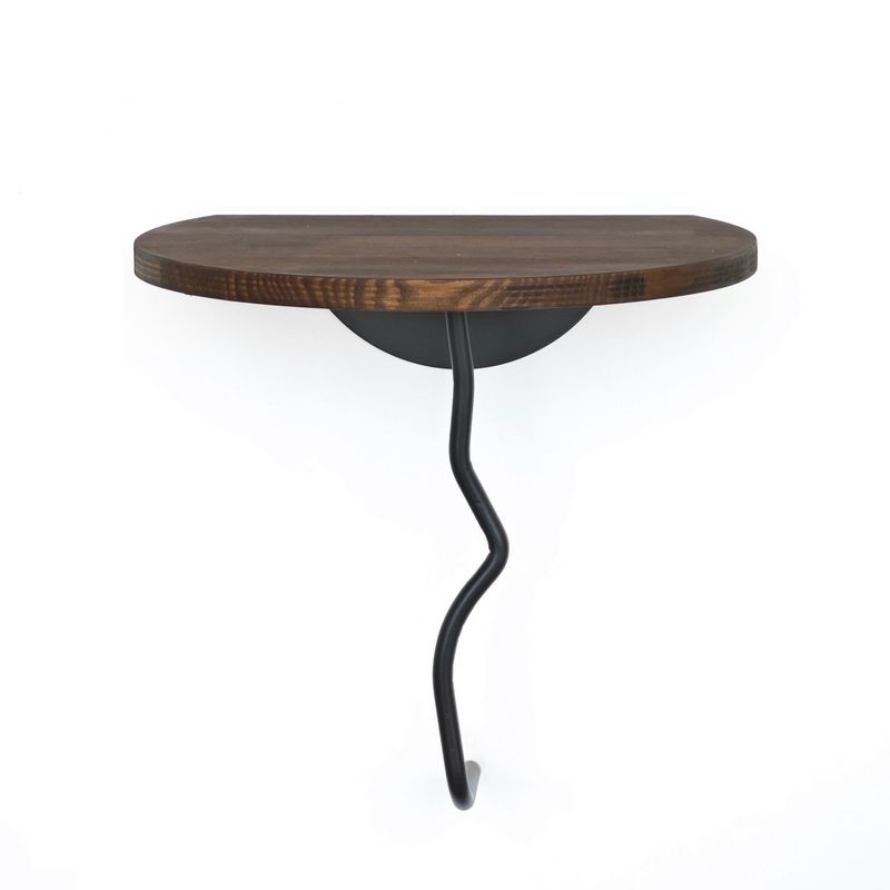 Casa si Gradina - Mobilier - Biblioteci si rafturi - Rafturi - Raft perete Hanah Home, 100% lemn masiv de pin, 35 x 35 cm, negru/nuc, 552NOS2451 - Infinity.ro