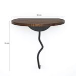 Casa si Gradina - Mobilier - Biblioteci si rafturi - Rafturi - Raft perete Hanah Home, 100% lemn masiv de pin, 35 x 35 cm, negru/nuc, 552NOS2451 - Infinity.ro