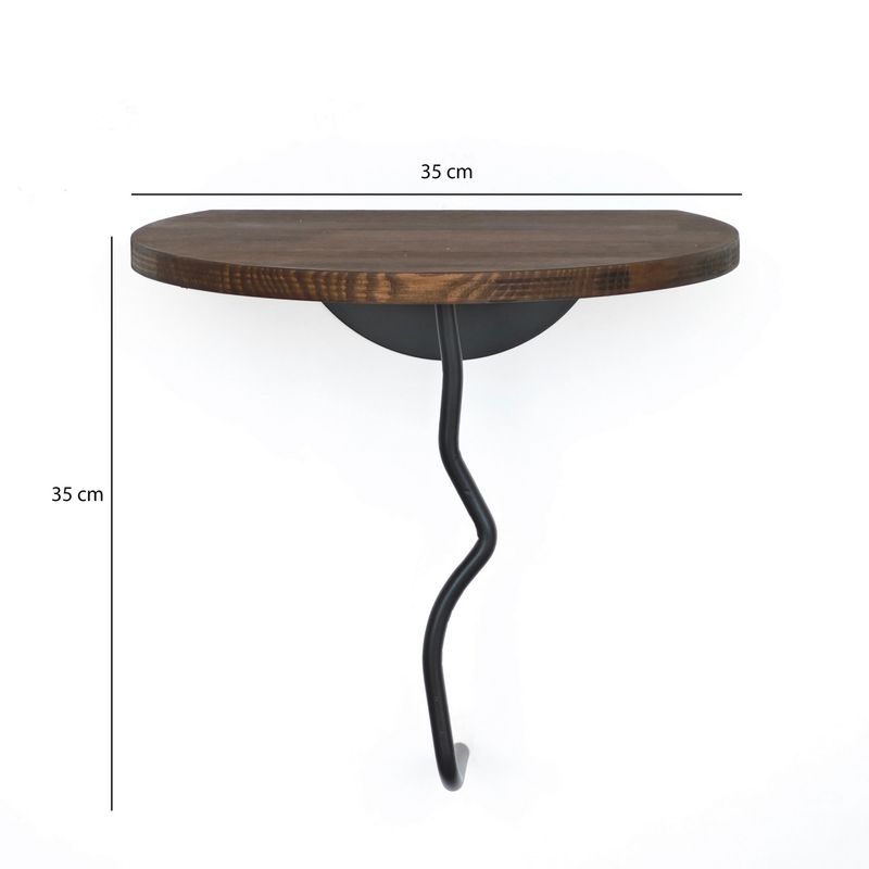 Casa si Gradina - Mobilier - Biblioteci si rafturi - Rafturi - Raft perete Hanah Home, 100% lemn masiv de pin, 35 x 35 cm, negru/nuc, 552NOS2451 - Infinity.ro