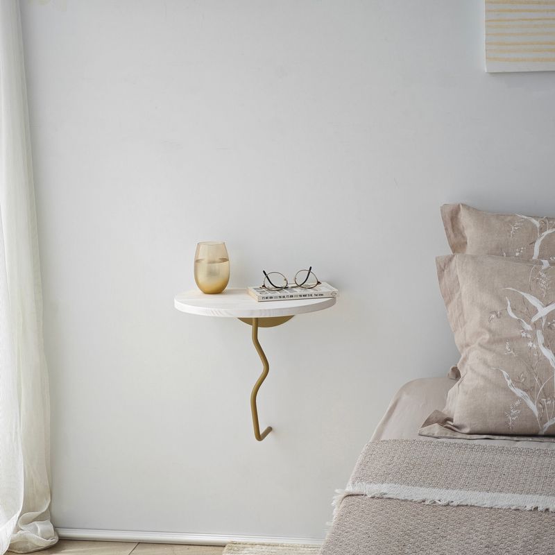 Casa si Gradina - Mobilier - Biblioteci si rafturi - Rafturi - Raft perete Hanah Home, 100% lemn masiv de pin, 35 x 35 cm, auriu/alb, 552NOS2448 - Infinity.ro