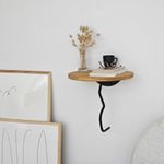 Casa si Gradina - Mobilier - Biblioteci si rafturi - Rafturi - Raft perete Hanah Home, 100% lemn masiv de pin, 35 x 35 cm, negru/stejar, 552NOS2453 - Infinity.ro