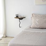 Casa si Gradina - Mobilier - Biblioteci si rafturi - Rafturi - Raft perete Hanah Home, 100% lemn masiv de pin, 35 x 35 cm, negru/nuc, 552NOS2451 - Infinity.ro