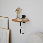 Casa si Gradina - Mobilier - Biblioteci si rafturi - Rafturi - Raft perete Hanah Home, 100% lemn masiv de pin, 35 x 35 cm, negru/stejar, 552NOS2453 - Infinity.ro