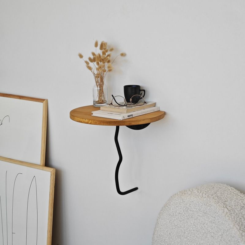 Casa si Gradina - Mobilier - Biblioteci si rafturi - Rafturi - Raft perete Hanah Home, 100% lemn masiv de pin, 35 x 35 cm, negru/stejar, 552NOS2453 - Infinity.ro