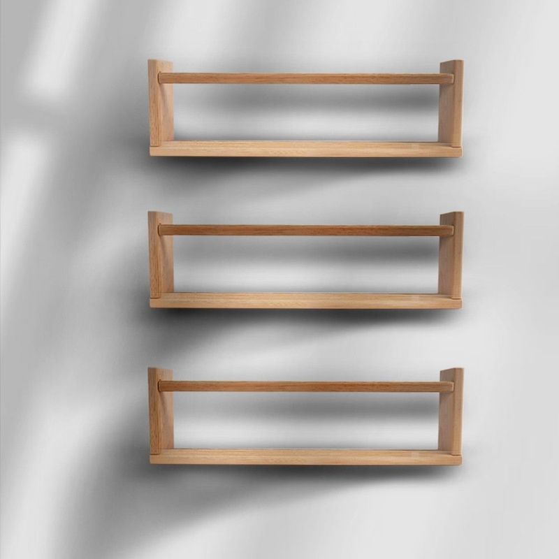 Casa si Gradina - Mobilier - Biblioteci si rafturi - Rafturi - Raft perete Hanah Home, 100% lemn masiv de pin, 50 x 8 x 15 cm, stejar, set 3 piese, 160RSW1115 - Infinity.ro