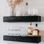 Casa si Gradina - Mobilier - Biblioteci si rafturi - Rafturi - Raft decorativ lemn Hanah Home, lemn masiv, 13 x 11 x 60 cm, negru, set 2 piese, 792EVL2931 - Infinity.ro