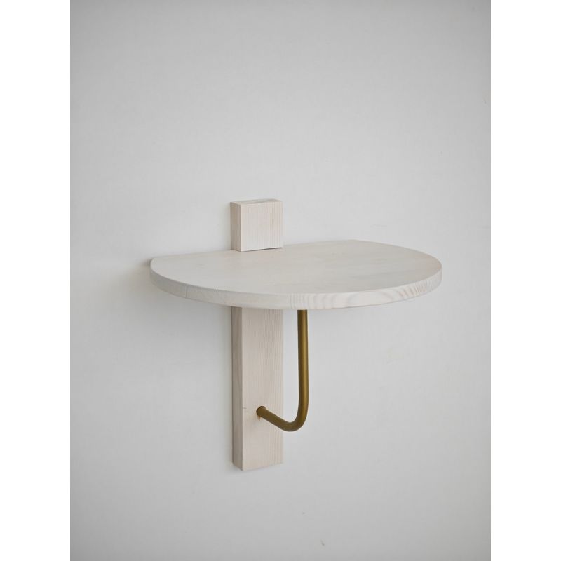 Casa si Gradina - Mobilier - Biblioteci si rafturi - Rafturi - Raft perete Hanah Home, 100% lemn masiv de pin, 35 x 35 cm, auriu/alb, 552NOS2454 - Infinity.ro