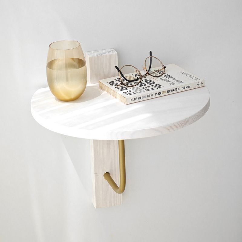 Casa si Gradina - Mobilier - Biblioteci si rafturi - Rafturi - Raft perete Hanah Home, 100% lemn masiv de pin, 35 x 35 cm, auriu/alb, 552NOS2454 - Infinity.ro