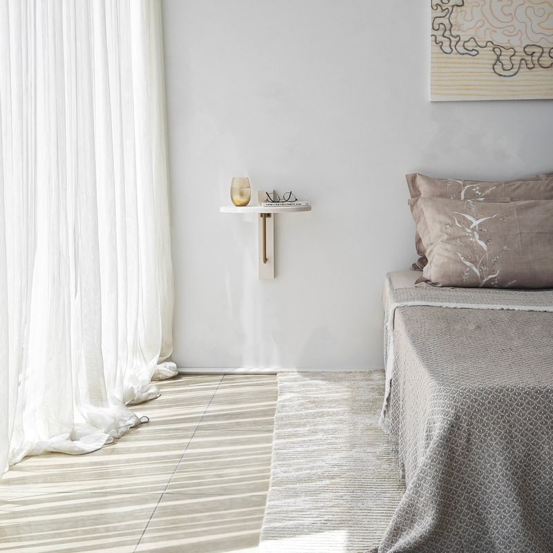 Casa si Gradina - Mobilier - Biblioteci si rafturi - Rafturi - Raft perete Hanah Home, 100% lemn masiv de pin, 35 x 35 cm, auriu/alb, 552NOS2454 - Infinity.ro