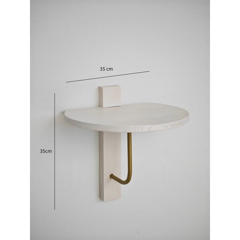 Casa si Gradina - Mobilier - Biblioteci si rafturi - Rafturi - Raft perete Hanah Home, 100% lemn masiv de pin, 35 x 35 cm, auriu/alb, 552NOS2454 - Infinity.ro