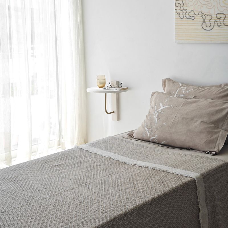 Casa si Gradina - Mobilier - Biblioteci si rafturi - Rafturi - Raft perete Hanah Home, 100% lemn masiv de pin, 35 x 35 cm, auriu/alb, 552NOS2454 - Infinity.ro