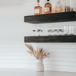Casa si Gradina - Mobilier - Biblioteci si rafturi - Rafturi - Raft decorativ lemn Hanah Home, lemn masiv, 13 x 11 x 60 cm, negru, set 2 piese, 792EVL2931 - Infinity.ro