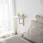 Casa si Gradina - Mobilier - Biblioteci si rafturi - Rafturi - Raft perete Hanah Home, 100% lemn masiv de pin, 35 x 35 cm, auriu/alb, 552NOS2454 - Infinity.ro