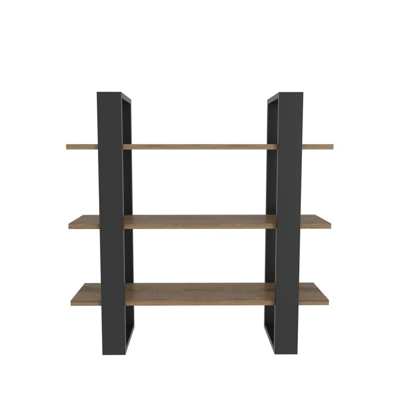 Casa si Gradina - Mobilier - Biblioteci si rafturi - Rafturi - Raft perete Hanah Home, PAL melaminat, 90 x 22 x 90 cm, negru/oud stejar, 875ZNA4732 - Infinity.ro