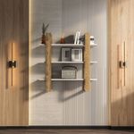 Casa si Gradina - Mobilier - Biblioteci si rafturi - Rafturi - Raft perete Hanah Home, PAL melaminat, 90 x 22 x 90 cm, oud stejar/alb, 875ZNA4731 - Infinity.ro