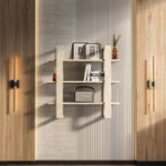 Casa si Gradina - Mobilier - Biblioteci si rafturi - Rafturi - Raft perete Hanah Home, PAL melaminat, 90 x 22 x 90 cm, travertine, 875ZNA4730 - Infinity.ro
