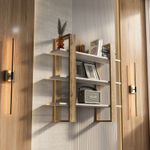 Casa si Gradina - Mobilier - Biblioteci si rafturi - Rafturi - Raft perete Hanah Home, PAL melaminat, 90 x 22 x 90 cm, oud stejar/alb, 875ZNA4731 - Infinity.ro