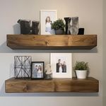 Casa si Gradina - Mobilier - Biblioteci si rafturi - Rafturi - Raft decorativ lemn Hanah Home, lemn masiv, 13 x 11 x 60 cm, lemn, set 2 piese, 792EVL2928 - Infinity.ro
