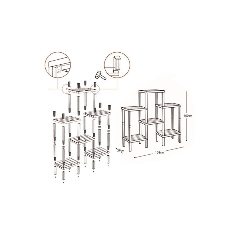 Casa si Gradina - Mobilier - Biblioteci si rafturi - Rafturi - Raft plastic Aberto Design, plastic, 108 x 29 x 100 cm, alb, 610DRL1192 - Infinity.ro