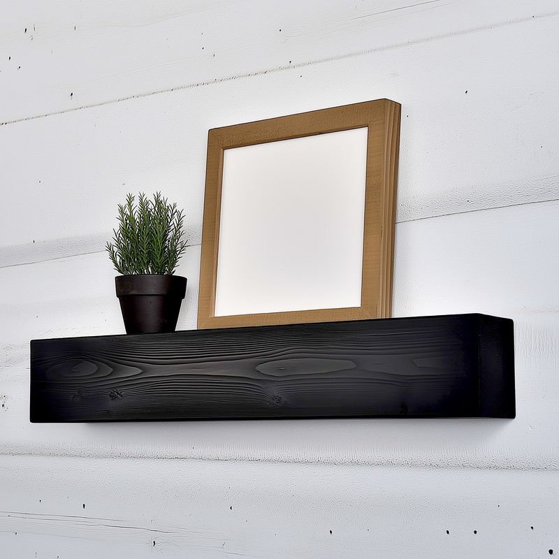 Casa si Gradina - Mobilier - Biblioteci si rafturi - Rafturi - Raft decorativ lemn Hanah Home, lemn masiv, 13 x 11 x 60 cm, negru, 792EVL2939 - Infinity.ro