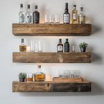 Casa si Gradina - Mobilier - Biblioteci si rafturi - Rafturi - Raft decorativ lemn Hanah Home, lemn masiv, 13 x 11 x 60 cm, lemn, set 3 piese, 792EVL2927 - Infinity.ro