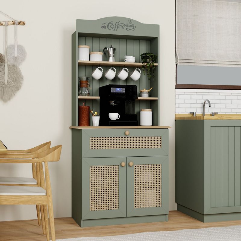 Casa si Gradina - Mobilier - Comode si corpuri - Corpuri bucatarie - Suport cafea Hanah Home, PAL 100%, 80 x 42 x 100 cm, verde, 350MWD1212 - Infinity.ro