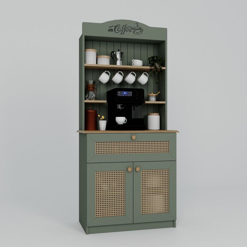Casa si Gradina - Mobilier - Comode si corpuri - Corpuri bucatarie - Suport cafea Hanah Home, PAL 100%, 80 x 42 x 100 cm, verde, 350MWD1212 - Infinity.ro