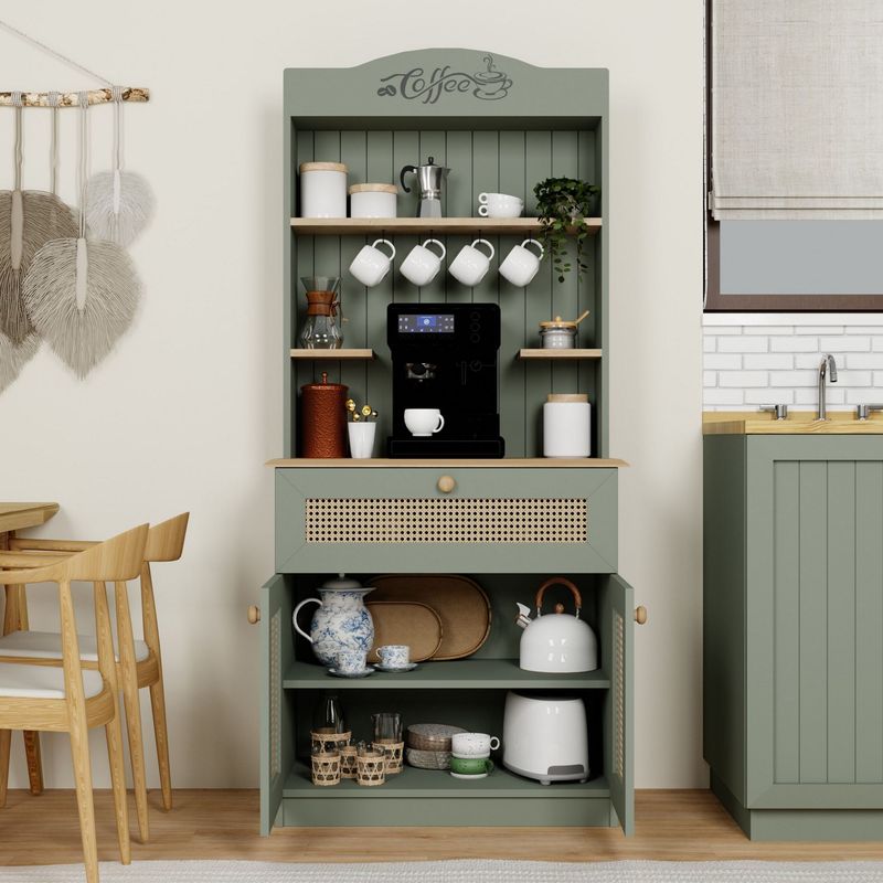 Casa si Gradina - Mobilier - Comode si corpuri - Corpuri bucatarie - Suport cafea Hanah Home, PAL 100%, 80 x 42 x 100 cm, verde, 350MWD1212 - Infinity.ro