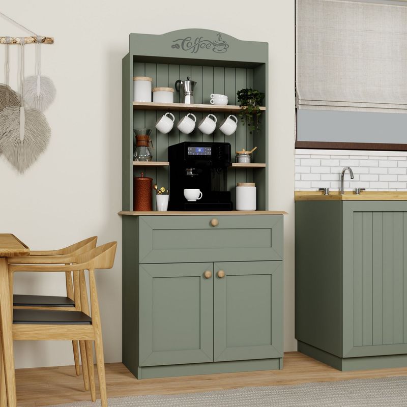 Casa si Gradina - Mobilier - Comode si corpuri - Corpuri bucatarie - Suport cafea Hanah Home, PAL 100%, 80 x 42 x 100 cm, verde, 350MWD1210 - Infinity.ro