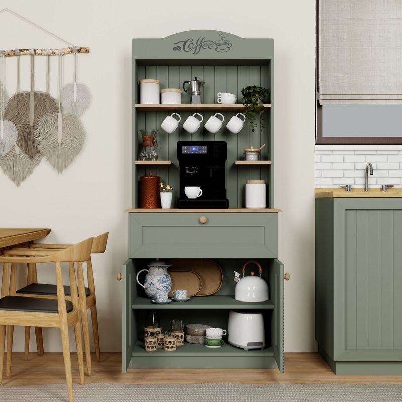 Casa si Gradina - Mobilier - Comode si corpuri - Corpuri bucatarie - Suport cafea Hanah Home, PAL 100%, 80 x 42 x 100 cm, verde, 350MWD1210 - Infinity.ro