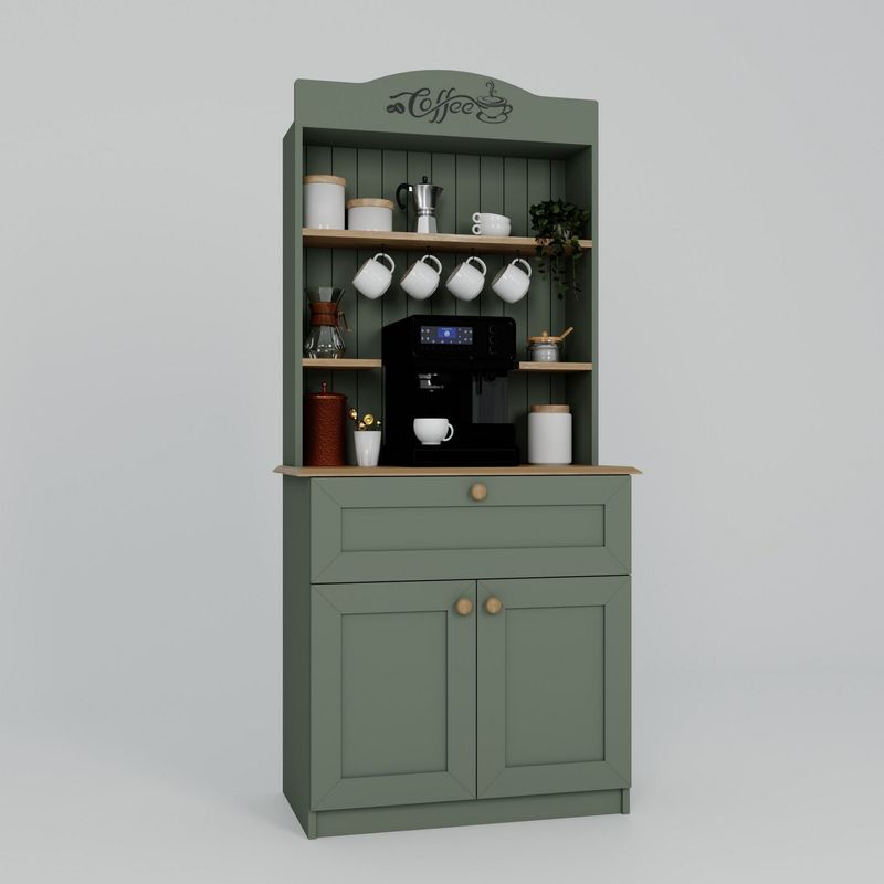 Casa si Gradina - Mobilier - Comode si corpuri - Corpuri bucatarie - Suport cafea Hanah Home, PAL 100%, 80 x 42 x 100 cm, verde, 350MWD1210 - Infinity.ro
