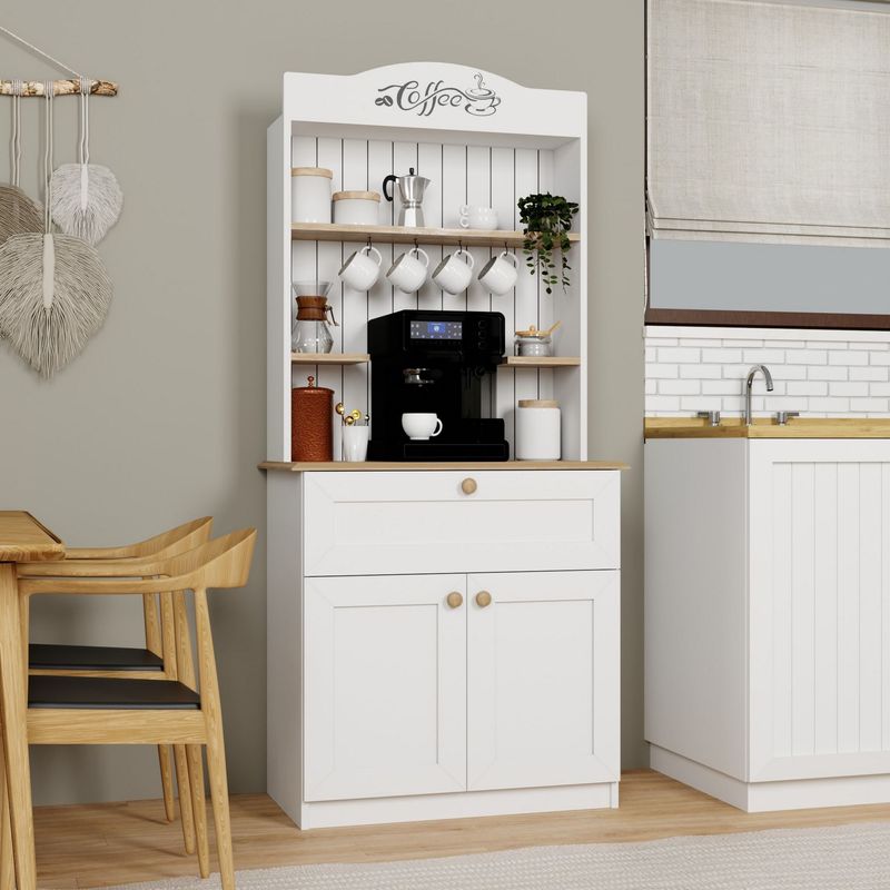 Casa si Gradina - Mobilier - Comode si corpuri - Corpuri bucatarie - Suport cafea Hanah Home, PAL 100%, 80 x 42 x 100 cm, alb, 350MWD1211 - Infinity.ro