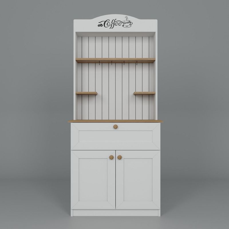 Casa si Gradina - Mobilier - Comode si corpuri - Corpuri bucatarie - Suport cafea Hanah Home, PAL 100%, 80 x 42 x 100 cm, alb, 350MWD1211 - Infinity.ro