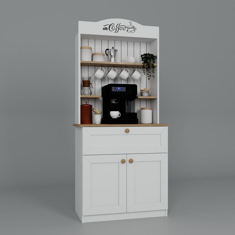Casa si Gradina - Mobilier - Comode si corpuri - Corpuri bucatarie - Suport cafea Hanah Home, PAL 100%, 80 x 42 x 100 cm, alb, 350MWD1211 - Infinity.ro