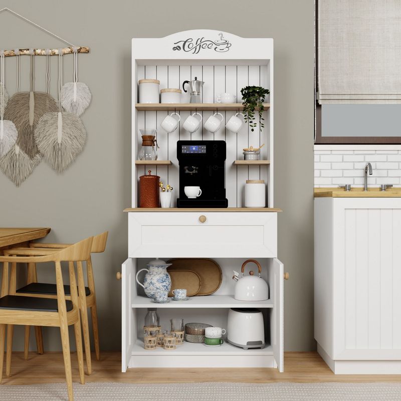 Casa si Gradina - Mobilier - Comode si corpuri - Corpuri bucatarie - Suport cafea Hanah Home, PAL 100%, 80 x 42 x 100 cm, alb, 350MWD1211 - Infinity.ro