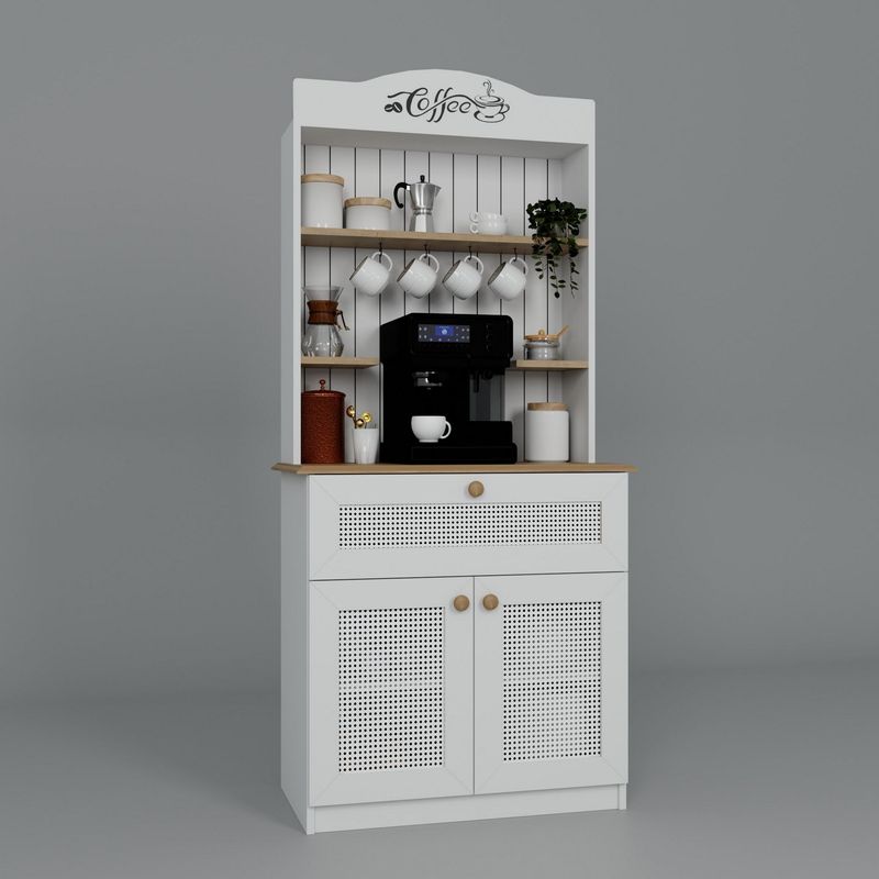 Casa si Gradina - Mobilier - Comode si corpuri - Corpuri bucatarie - Suport cafea Hanah Home, PAL 100%, 80 x 42 x 100 cm, alb, 350MWD1213 - Infinity.ro