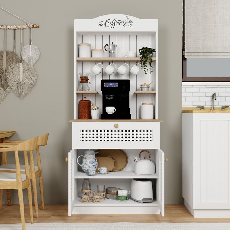 Casa si Gradina - Mobilier - Comode si corpuri - Corpuri bucatarie - Suport cafea Hanah Home, PAL 100%, 80 x 42 x 100 cm, alb, 350MWD1213 - Infinity.ro