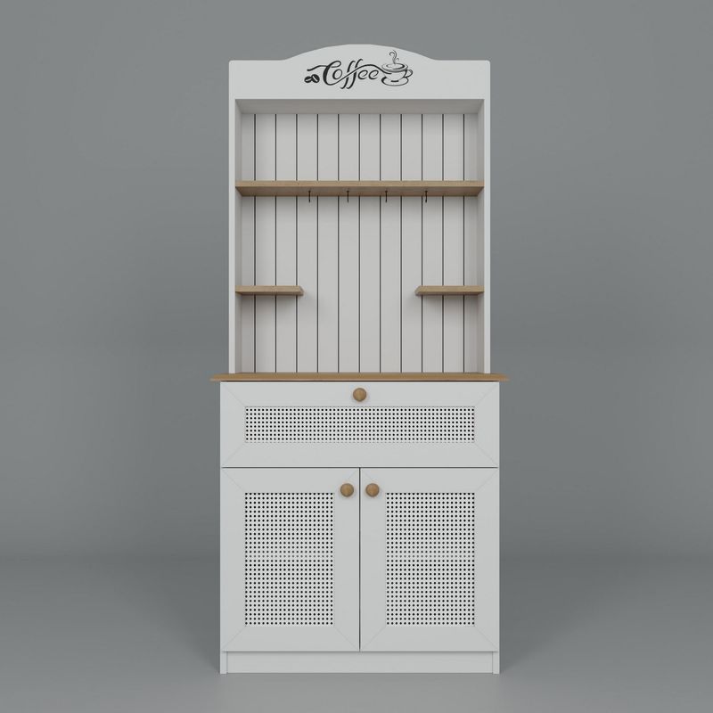Casa si Gradina - Mobilier - Comode si corpuri - Corpuri bucatarie - Suport cafea Hanah Home, PAL 100%, 80 x 42 x 100 cm, alb, 350MWD1213 - Infinity.ro