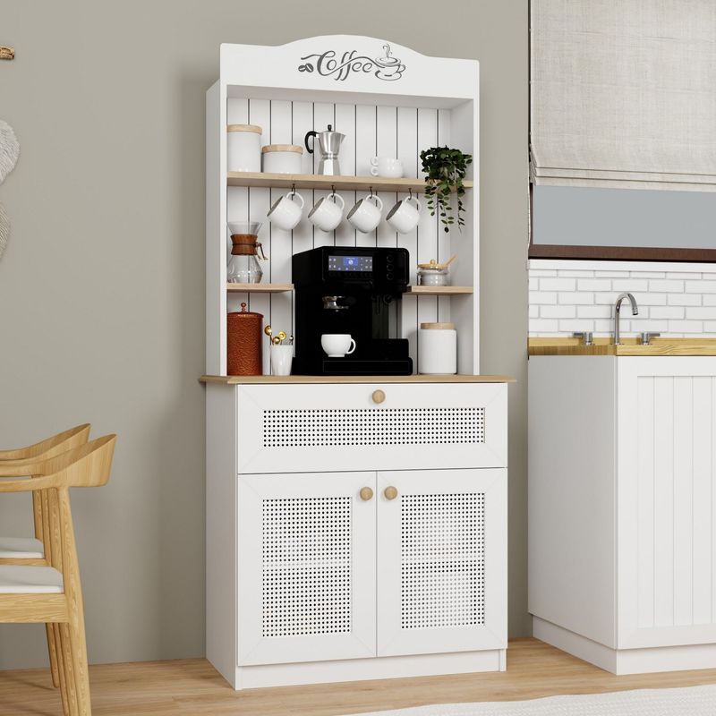Casa si Gradina - Mobilier - Comode si corpuri - Corpuri bucatarie - Suport cafea Hanah Home, PAL 100%, 80 x 42 x 100 cm, alb, 350MWD1213 - Infinity.ro