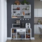 Casa si Gradina - Mobilier - Comode si corpuri - Corpuri bucatarie - Suport cafea Hanah Home, PAL 100%, 120 x 40 x 160.4 cm, alb, 893RAN5514 - Infinity.ro